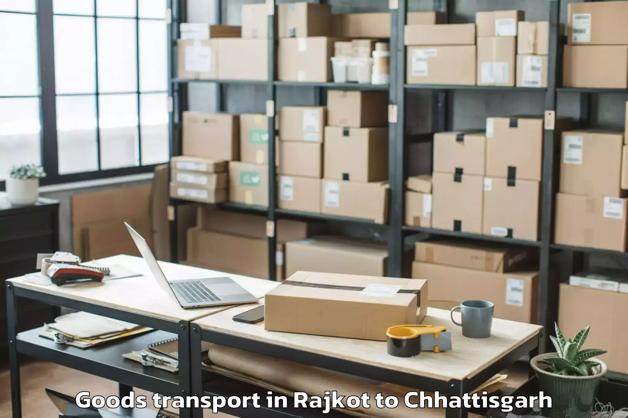 Quality Rajkot to Jagdalpur Airport Jgb Goods Transport